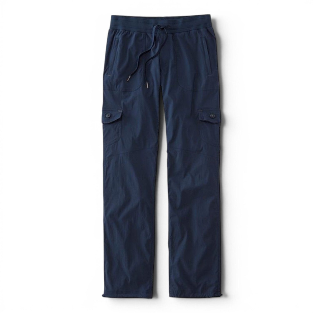 L.L.Bean Vista Camp Straight-Leg Cargo Pants Women M Navy Lightweight Hiking NEW